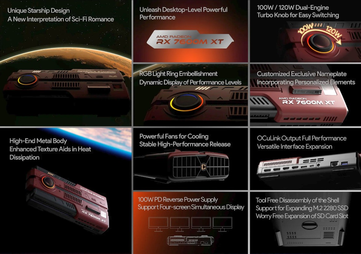 Ayaneo's Sci-Fi Themed Starship Graphics Dock Comes Into View Ahead Of Launch